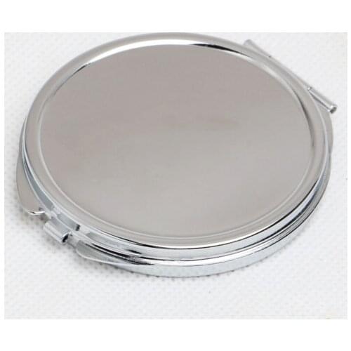 1pcs 60MM Blank Compact Mirror DIY Portable Metal cosmetic mirror Silver