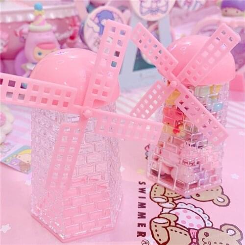 1Pc Sweet Mini Windmill Shape Transparent Storage Box Candy Collection Home Decora Girls Gifts