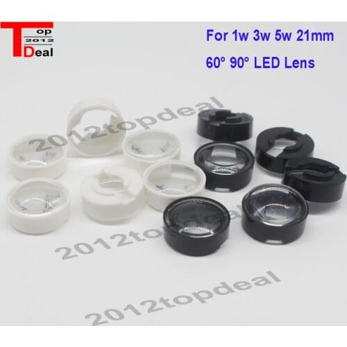 10-100pcs 60 90 degree 21mm Lens Reflector Collimator with Holder Set F 1w 3w 5w LED