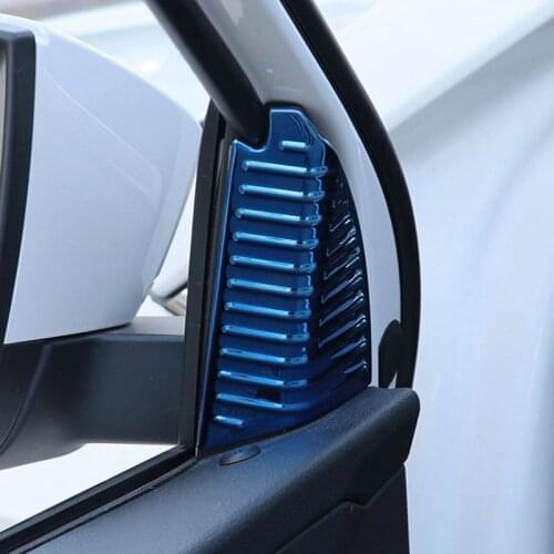 2PCS ABS Chrome Auto Inner Door Front Column Triangle Decorative Frame Sequins Sticker For Skoda Karoq 2018-2020 Car Accessories