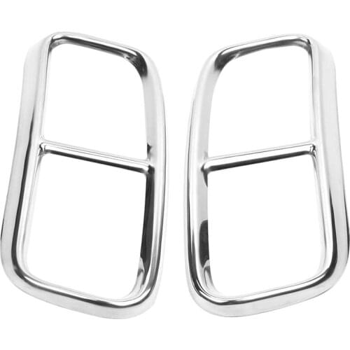 2Pcs Car Stainless Steel Rear Exhaust End Tip Pipe Outlet Cover Frame Decoration for - Q7 2016-2019