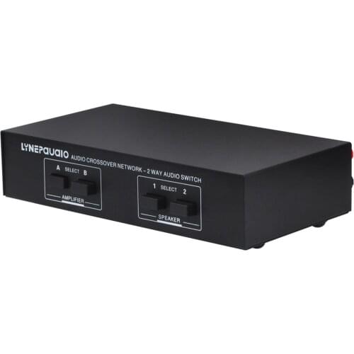 LINEPAUDIO 2 In 2 Out Speaker Selector Switch Audio Signal Switcher Power Amplifier Audio Receiver Splitter Box