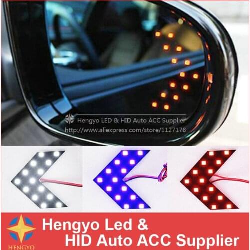 2015 New Pair Car 14 SMD 3528 Chips LED Arrow Panels Side Mirror Turn Signal Indicator Lights