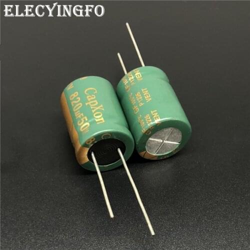 5Pcs/20Pcs 820uF 50V820uf CAPXON GF Series 16x20mm Low Impecance 50V820uF Aluminum Electrolytic capacitor