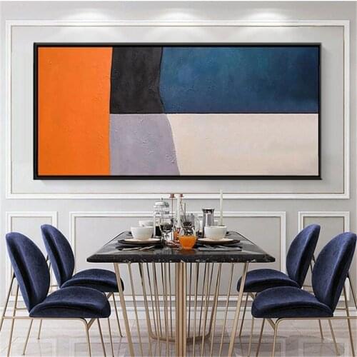 Handmade Abstract Oil Painting Wall Art Modern Colorful Geometric Picture Large Size Canvas Home Decor For Living No Frame