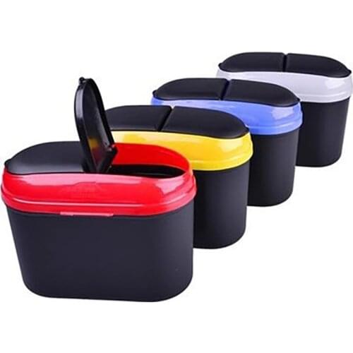 Car supplies car creative cute hanging trash can large side door double flip fol