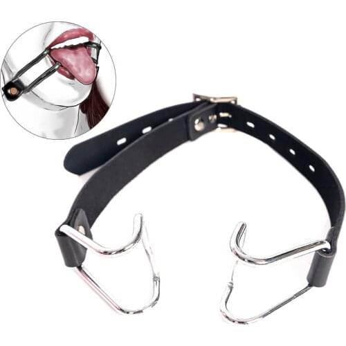 Bdsm Slave Metal Claw Hook Mouth Spreader,Oral Fixation Fetish Open Mouth Bite Gag SM Leather Bondage Oral Toys Sex Accessories