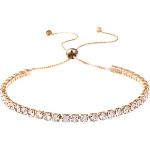 Boosbiy Elegant Cubic Zirconia Charm Bracelet for Women Silver Plated Snake Chain Brand Bracelet Adjustable Jewelry Gift