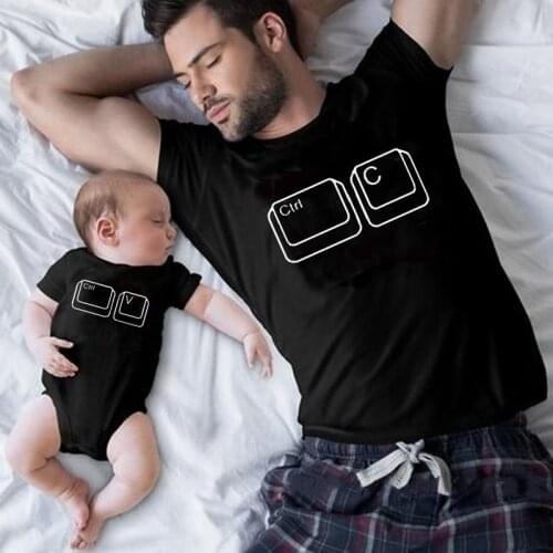 Ctrl C Ctrl V Family Matching Clothes Father Son Mother Daughter T Shirt Tops Kids Baby Girl Boys Bodysuit T Shirt Family Look