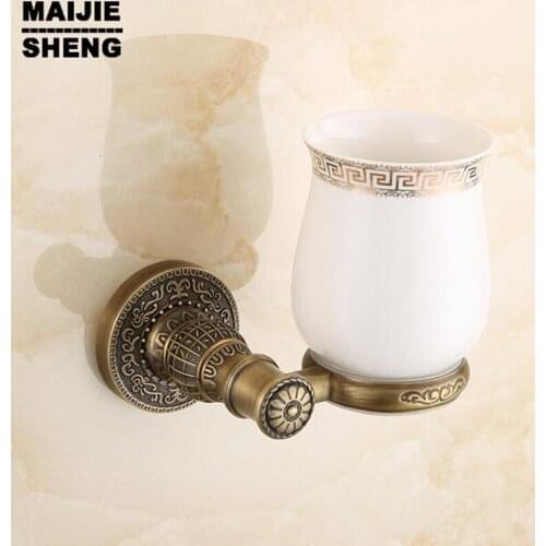 Toothbrush cup holder bathroom accessory sanitary ware bathroom furniture toilet Brass antique single tumbler cup holder