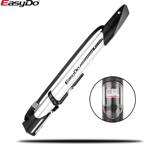 EasyDo Portable Bike Pump Mini Light Weight Tyre Inflator Aluminum Alloy For Presta&Schrader Valve Mountain Cycling Bike Pump
