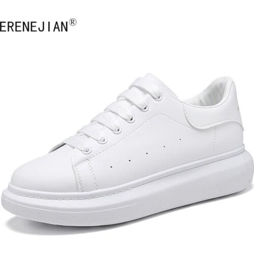 ERENEJIAN Mens White Sneakers Fashion Leather Flat Shoes For Male Designer High Quality Casual Footwear
