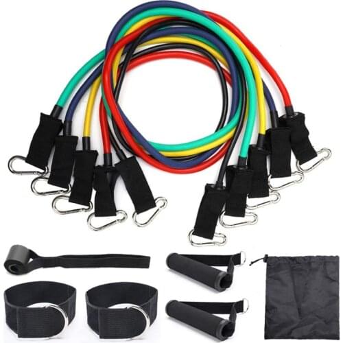Resistance Bands Set 11 Pcs Yoga Training Exercise Yoga Tubes Pull Rope Rubber Expander Latex Elastic Bands Fitness For Home Gym