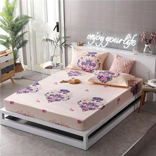 Floral Bed Cover Soft Mattress Protector Mattress King Queen Cover 200x220x30cm Mattress Dustproof All-inclusive Size Tatami