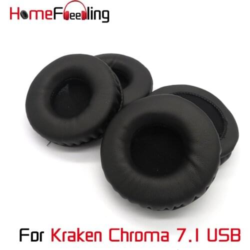 Homefeeling Ear Pads For Razer Kraken Chroma 7.1 USB Ear Earpads Round Universal Leahter Repalcement Parts Ear Cushions