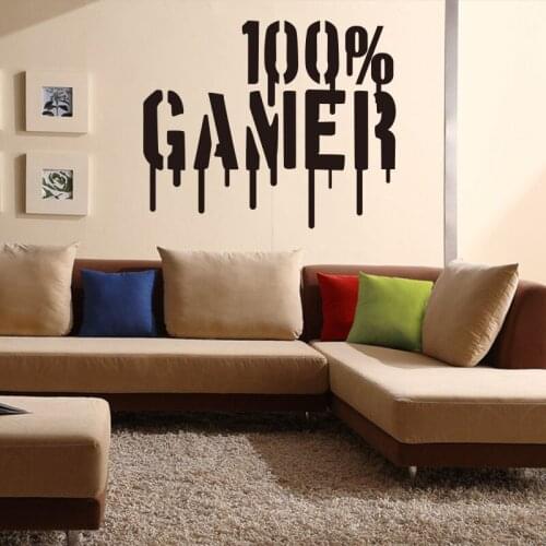 Gamer Removable Vinyl Decals Boy Living Room Decor Transfer Wall Stickers Mural E646