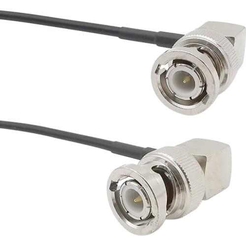 BNC Male to BNC Male Right Angle Connector Adapter 50 Ohm RG174 Coaxial Cable BNC Pigtail Coax Extension Cord for Camera Monitor