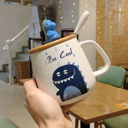 Creative cartoon super cute boys and girls childrens office home couple breakfast milk tea mug