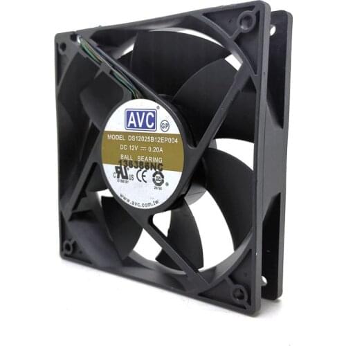 DS12025B12EP004 12025 12V 4-Pin PWM Temperature Control Cooling Fan 12CM CPU Max Airflow Rate Server Silent Fan