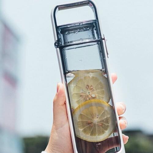 Square Transparent Summer Cute Water Bottles Outdoor Sport Drinking Practical Portable Tea Equipment
