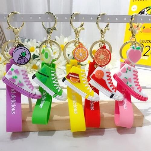 Summer Cute Canvas Shoes Keychain Bag Charm Woman Men Kids Gift Car Key Ring Holder Sports Sneaker Key Chain Accessories
