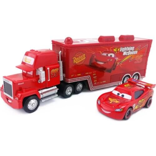 Disney Pixar Cars Mack Lightning McQueen & Chick Hicks & King & Fabulous Hudson Truck Toy Car 1:55 Loose New & Free Shipping