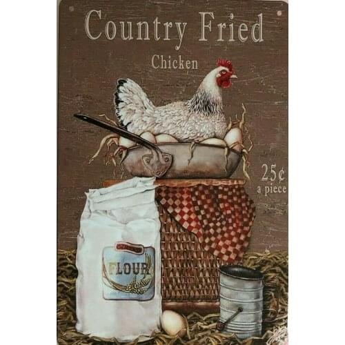 CHICKEN FARM Metal Tin Sign Decor Pub Farm Home Door Vintage Wall Art Poster Plaque