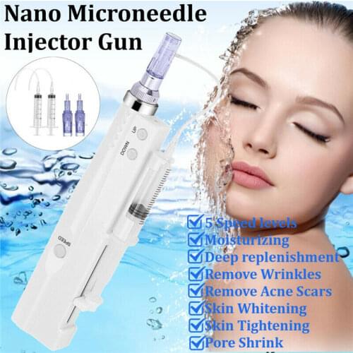 Mini Electronic Meso Gun Injection for Home & Spa Use Nano Water Mesotherapy Gun Vital Acid Injection Miconeedle Skin Injector