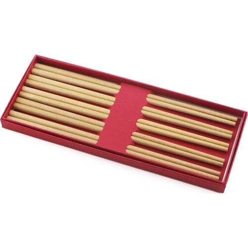Reusable 5Pair Handmade Natural Wood Chopsticks Sushi Food Anti-scalding Chopsticks Multicolor Wooden Chopsticks Hotel Tableware