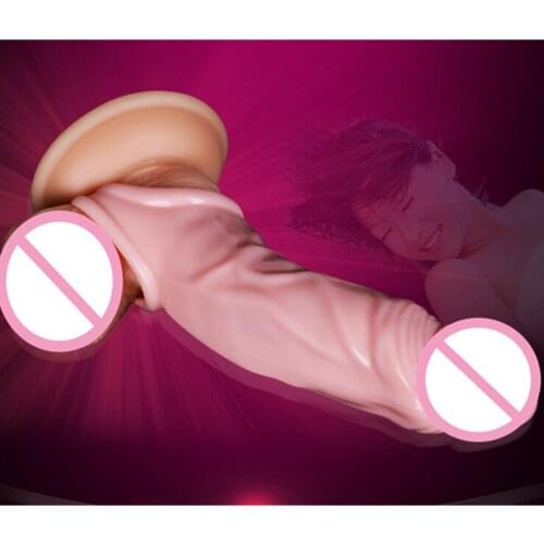 Intimate Soft Dick Reusable Condom Cock Rings Penis Enlargement Condoms Penis Extension Sleeves Adult Sex Toys For Men