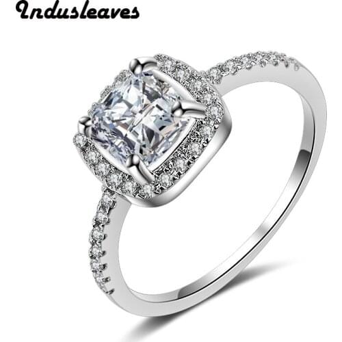 Indusleaves Fashion Jewelry New Ring for Women Female Square Zirconia Rings Party Gift