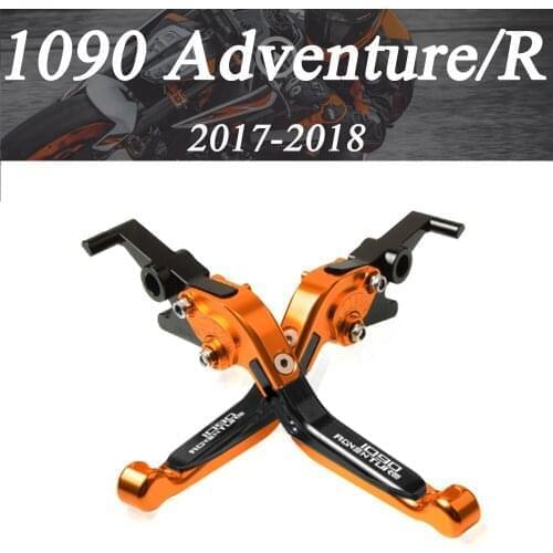 Motorcycle Accessories CNC Folding Extendable Brake Clutch Levers For KTM 1090 Adventure/R 2017-2018 with logo
