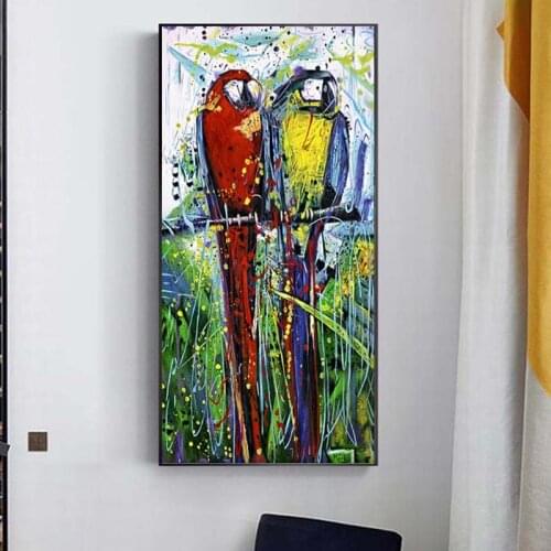 Wall Art Painting Canvas Print Animal Picture Parrots For Living Room Home Decor No Frame