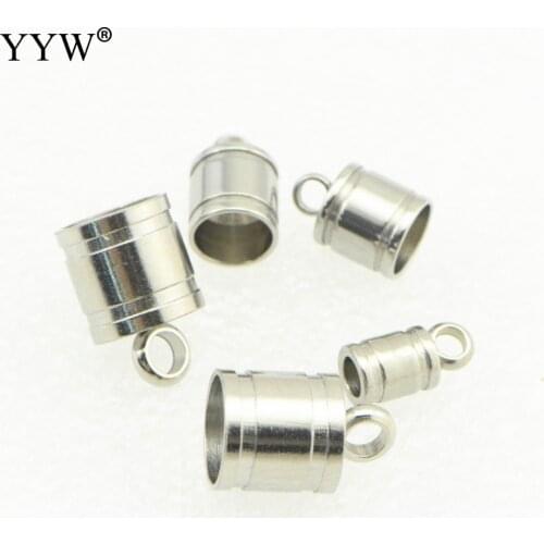 Stainless Steel Findings 100pcs/Bag End Cap Large Inner Hole Steel Cords Tassels Caps Connectors Diy Jewelry Findings
