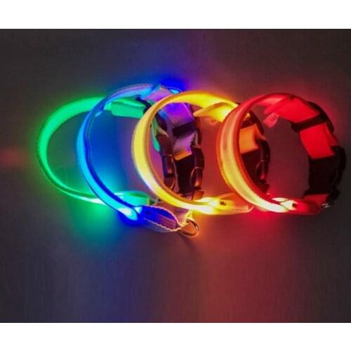 Adjustable Anti-lost Led Light Glowing Collar Pet USB Charging LED Luminous Collar Safe Walking At Night For Cat And Dog 52-60cm