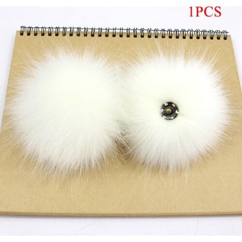 10cm Faux Fox Fur Pompom with Buckle DIY Colorful Raccoon Pom Poms for Women Knitted Hats Caps Shoes Accessory Craft Supplies