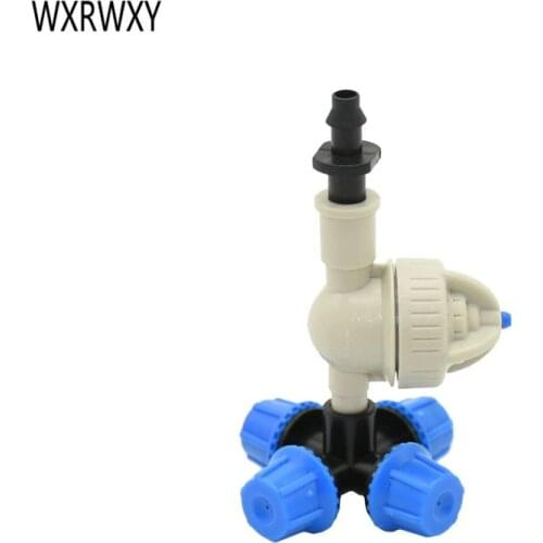 Cross fog nozzle Atomization sprinkler nozzles head anti drip misting 1/4" garden drip irrigation for greenhouse 2pcs