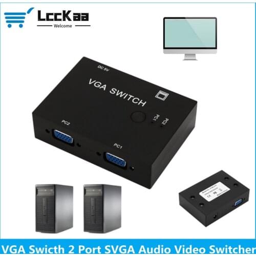 2 Ports Switcher Splitter 2Ways VGA Video Switch Adapter Converter Box for PC Monitor Accessories Port VGA Video Switch Switcher