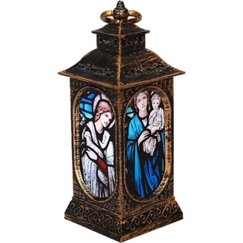 Christmas LED Lamp Ornaments Religious Jesus Wind Light Xmas Tree Hanging Lantern Home Decorations D09 20 Dropshipping