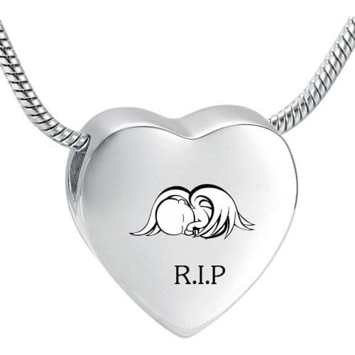 Rose Heart Urn Necklace Mother of an Angel Cremation Jewelry Loss of Baby,Child,Infant Keepsake Memorial Urn Necklace
