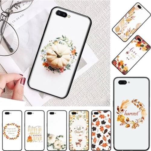 Pumpkin Autumn leaf pattern Flowers Soft Phone Case For OPPO F 1S 7 9 K1 A77 F3 RENO F11 A5 A9 2020 A73S R15 REALME PRO
