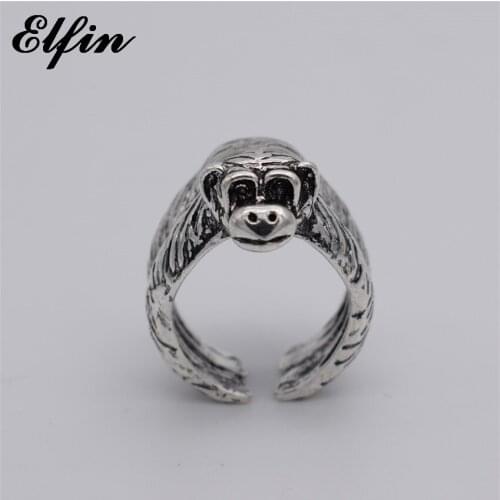 Vintage Adjustable Chimpanzee Rings Men Fashionable Cute Jewellery Gorilla Rings For Women