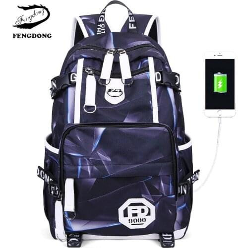 Mens Backpack Waterproof Usb Charging Laptop Bag Student School Bag For Teenager Boy 2021 Large Capacity Travel Shoulder Bag