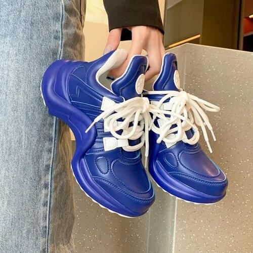 The new summer version of 2021, high-top high-top sneakers with enhanced thick soles and patchwork lace daddy shoes