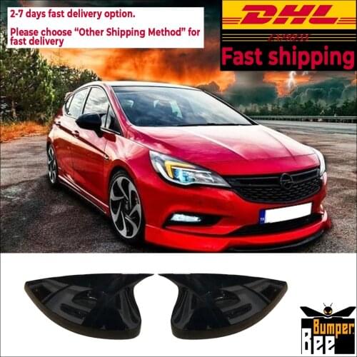 Mirror Cover for Opel Vauxhall Astra K 2015 2016 2017 2018 2019 Accessory Bright Black BATMAN Case CAR Shield