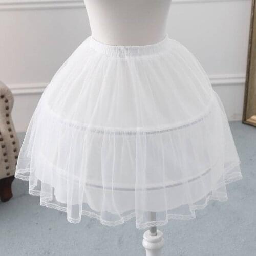 Girls Women Ball Gown Underskirt Short Dress Cosplay Petticoat Tow Bones Lolita Petticoat Ballet Rockabilly Crinoline