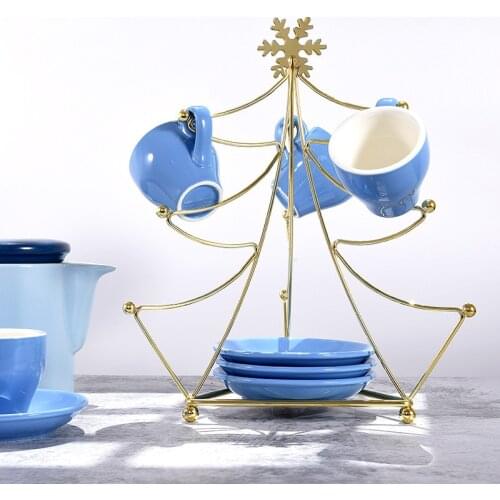 1Pc Nordic Christmas Tree Shaped Coffee Cup Hanging Drain Rack Kitchen Tea Mug Display Holder Storage Stand