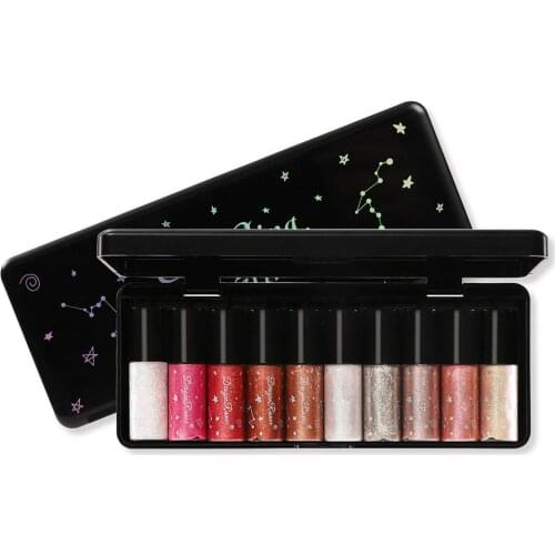 10 Colors Liquid Eyeliner Glitter Shimmer Pigment Eye Makeup Set Pearlescent Diamond Eyeshadow Fish Ji Silver Silkworm Cosmetic