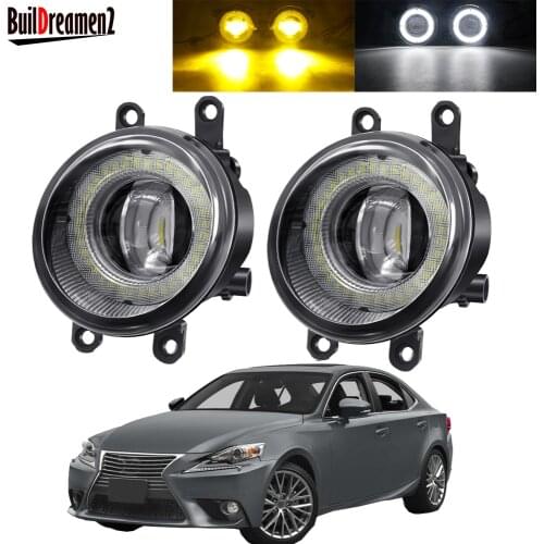 2 X Angel Eye Fog Light Assembly Car LED Lens Fog DRL Driving Lamp 30W 12V For Lexus IS250 IS350 With F-Sport Package 2008-2013