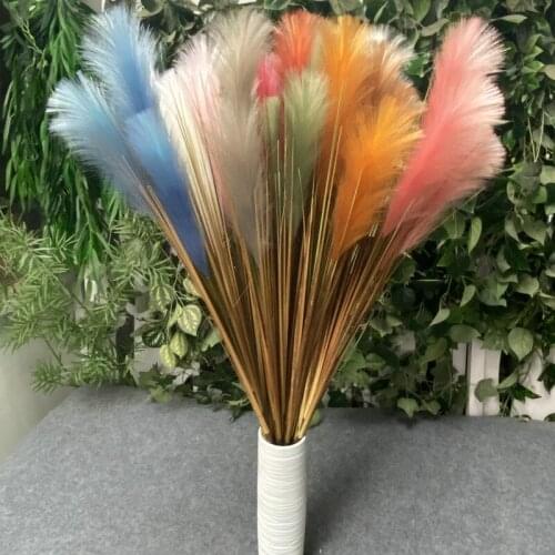 3 Headed 3 Color Reed Tail Grass Home Decoration Artificial Flower Ornaments Artificial Plant Artificial Reed Grass Potted Plant